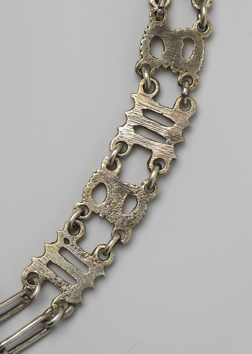 Collar composed of the Letters “S” and “M”, Silver, partially gilded, British