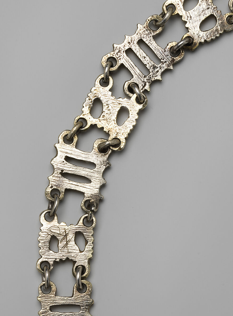Collar composed of the Letters “S” and “M”, Silver, partially gilded, British