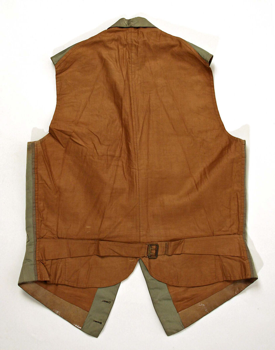 Waistcoat, silk, cotton, American or European