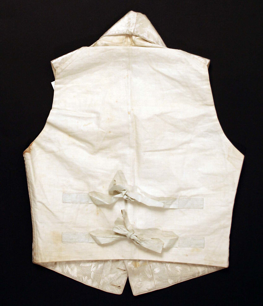 Waistcoat, silk, cotton, probably American