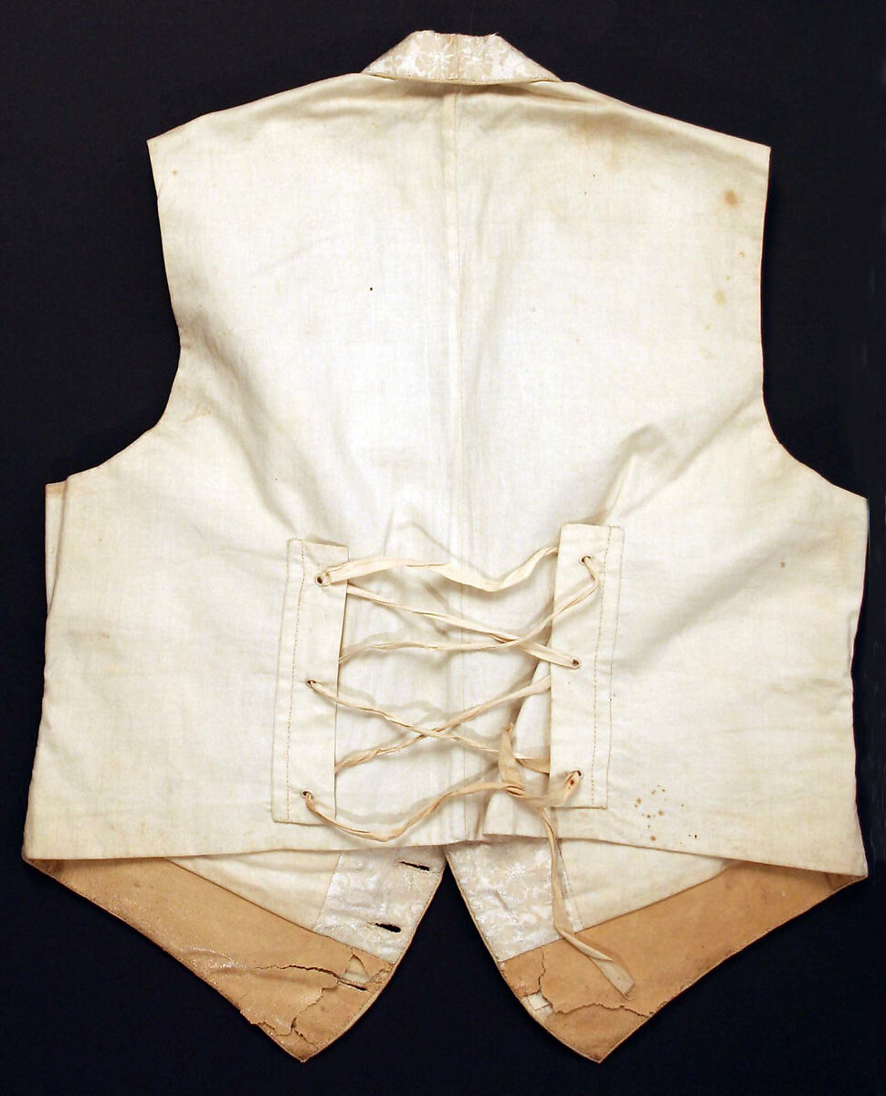Waistcoat, silk, cotton, American or European