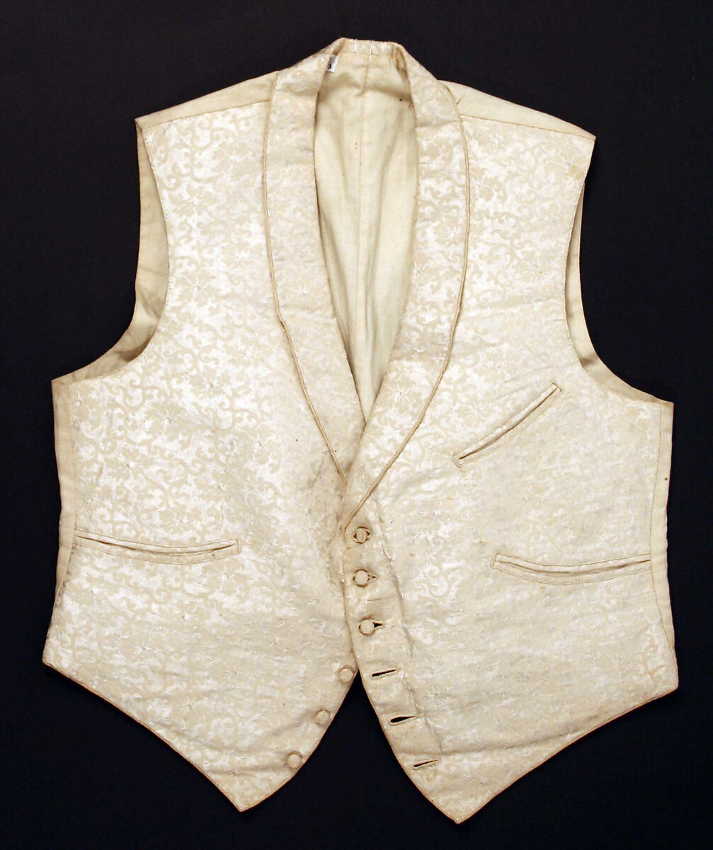 Waistcoat, silk, cotton, American or European 