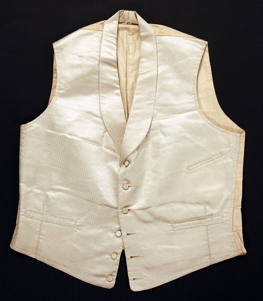 Vest, silk, American or European 