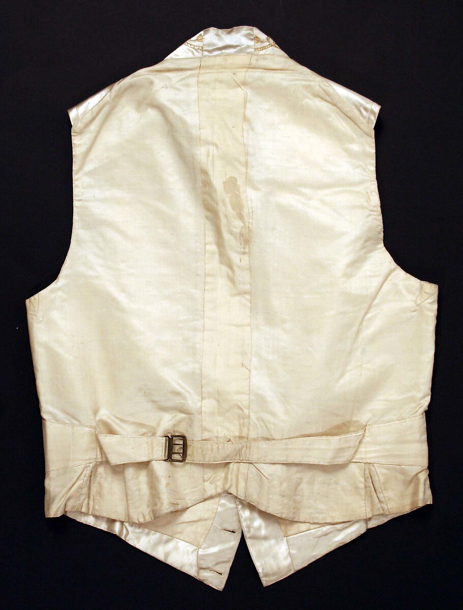 Wedding waistcoat, silk, cotton, American