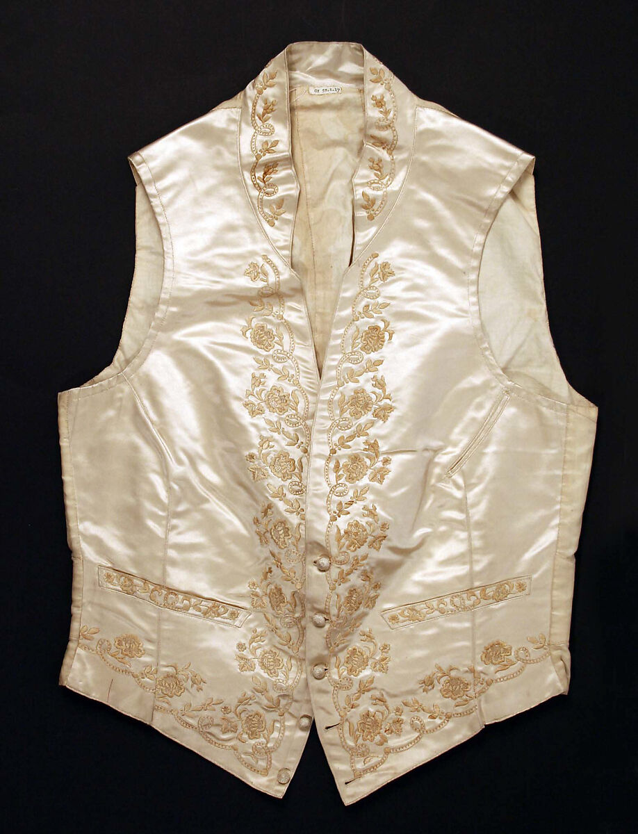 Wedding waistcoat, silk, cotton, American 