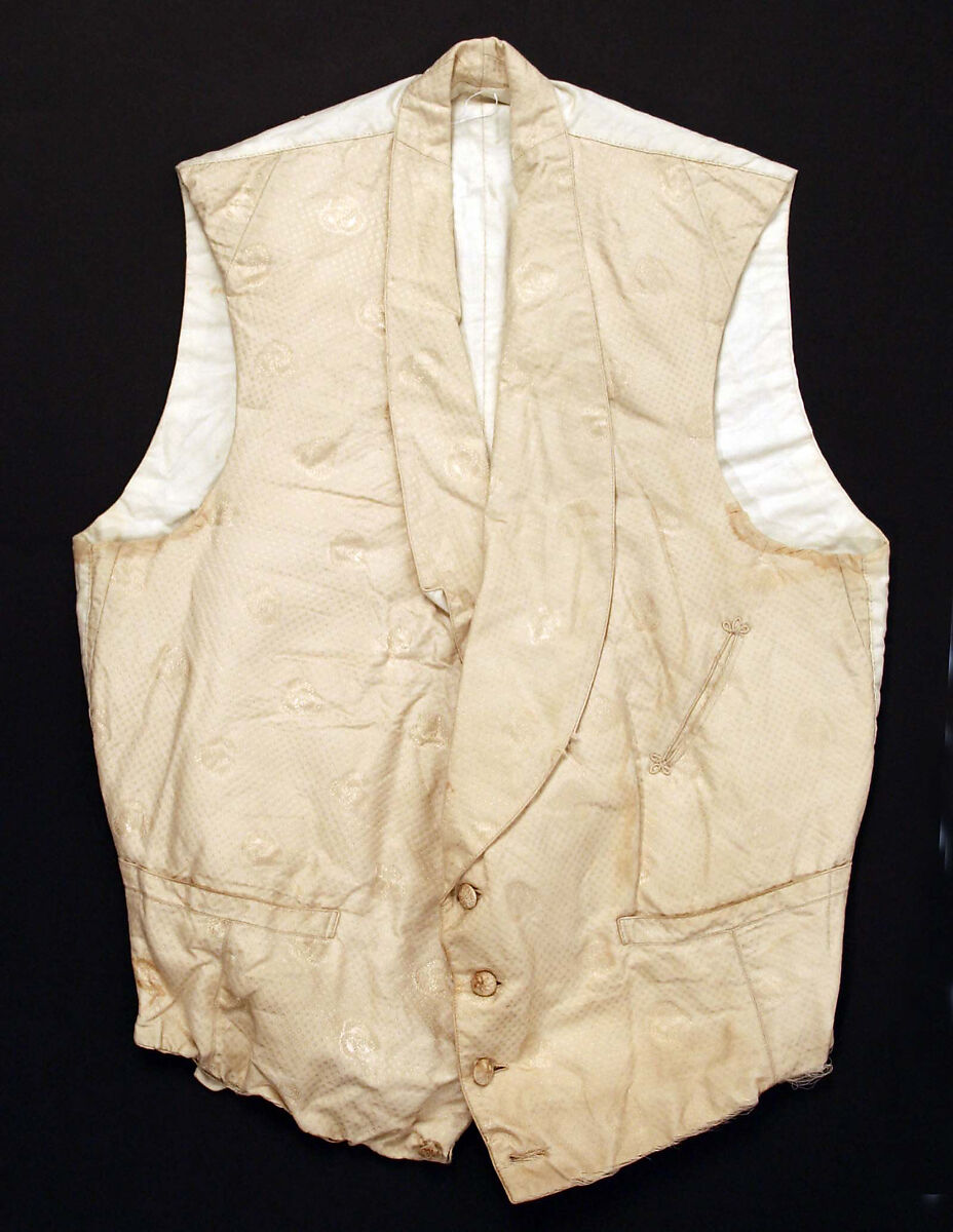 Waistcoat, silk, cotton, American 