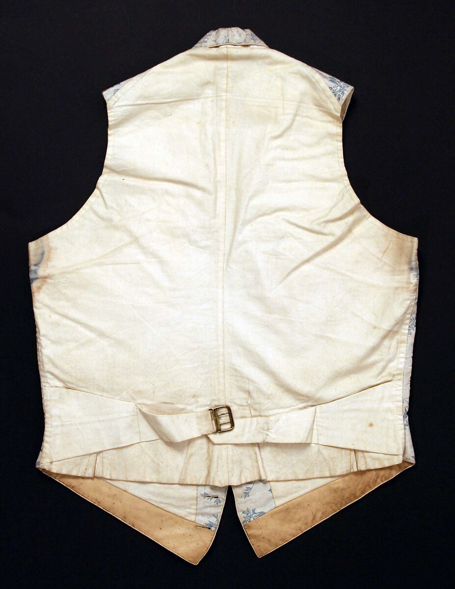Waistcoat, silk, cotton, American or European