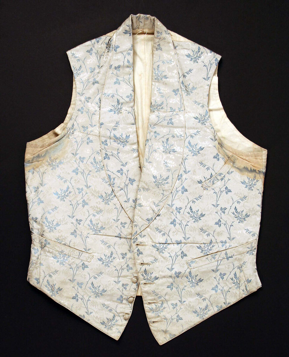 Waistcoat, silk, cotton, American or European 