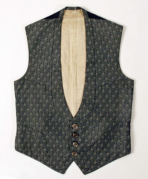 Vest, silk, American or European 