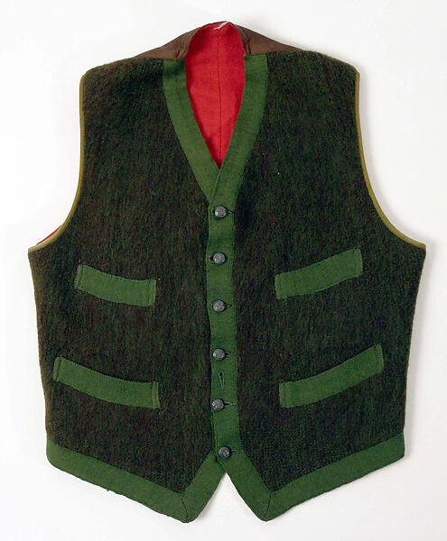 Waistcoat, wool, cotton, American or European 