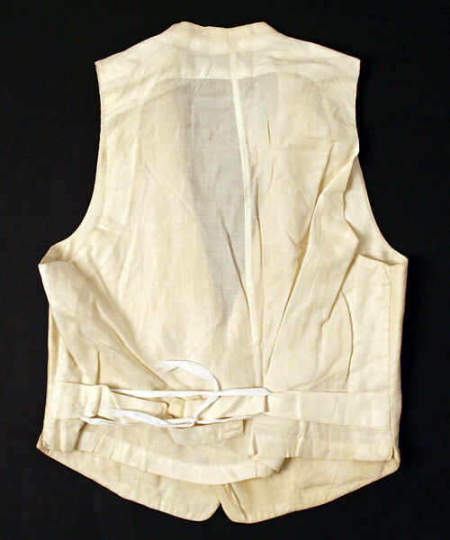 Evening vest, cotton, American