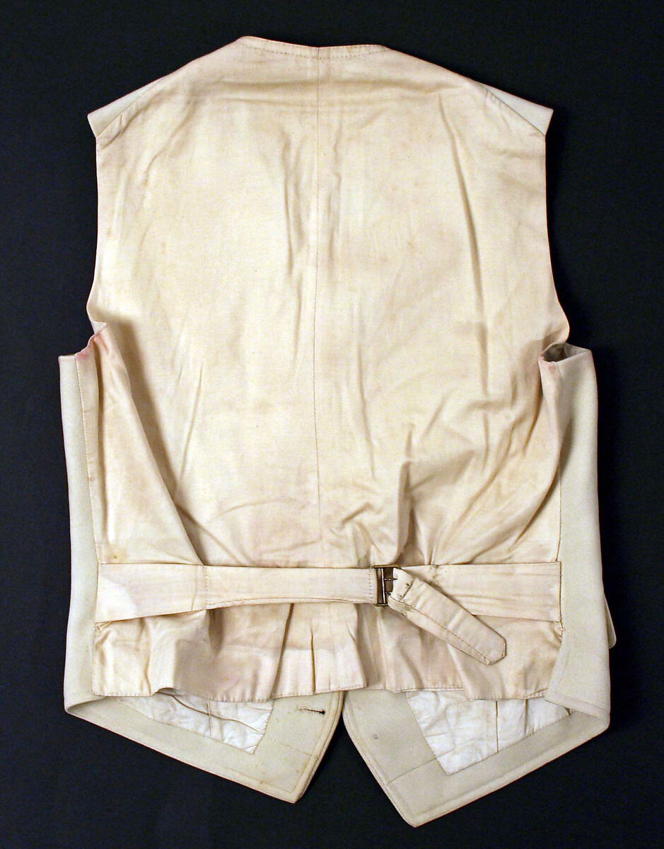 Riding vest, wool, mother of pearl, American