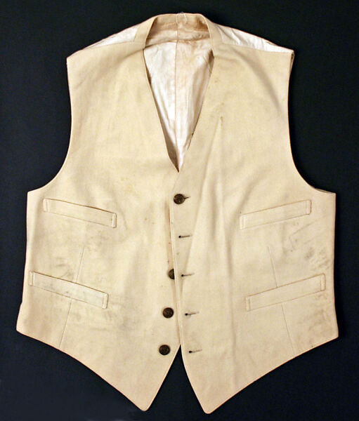 Waistcoat, wool, metal, British 