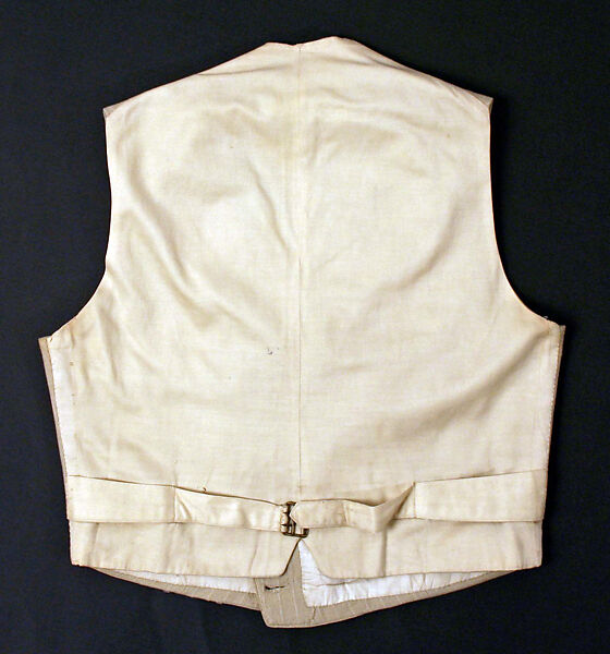 Vest, silk, wool, probably American