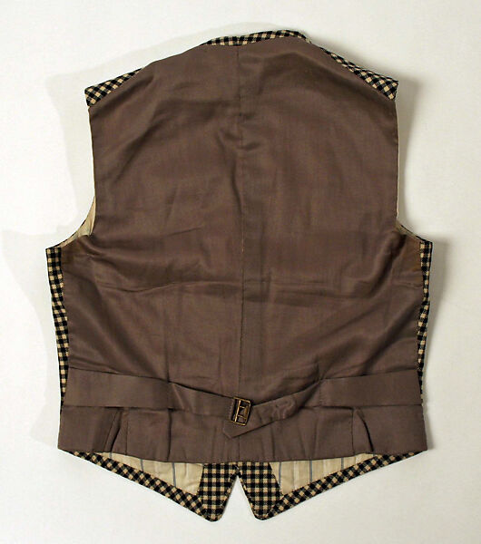 Waistcoat, wool, silk, cotton, British
