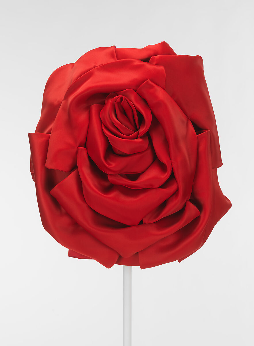 Alta Moda rose dress, Dolce &amp; Gabbana (Italian, founded 1985), (a) acetate, nylon, spandex, silk, (b) nylon, rayon, spandex, (c) nylon, cotton, (d, e) silk (f, g) silk, leather, synthetic, Italian 