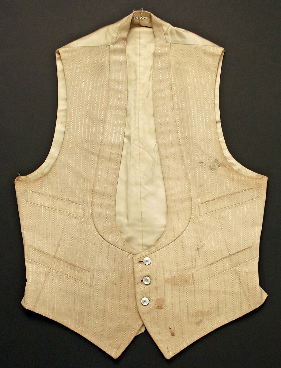 Vest, silk, American or European 