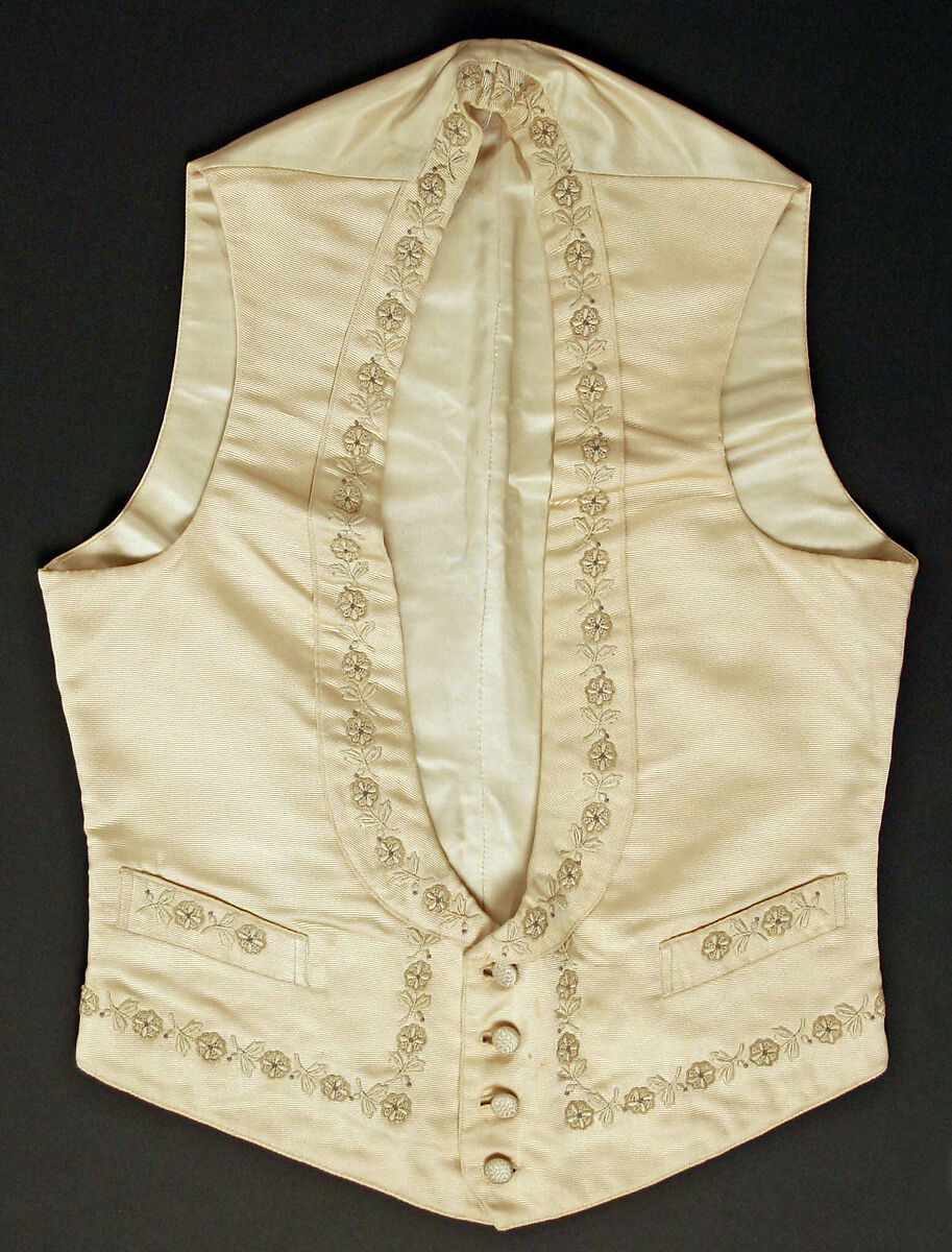 Wedding vest, silk, American 