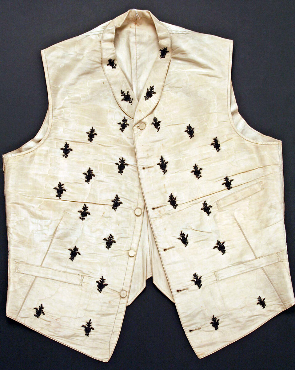 Waistcoat, silk, American or European 