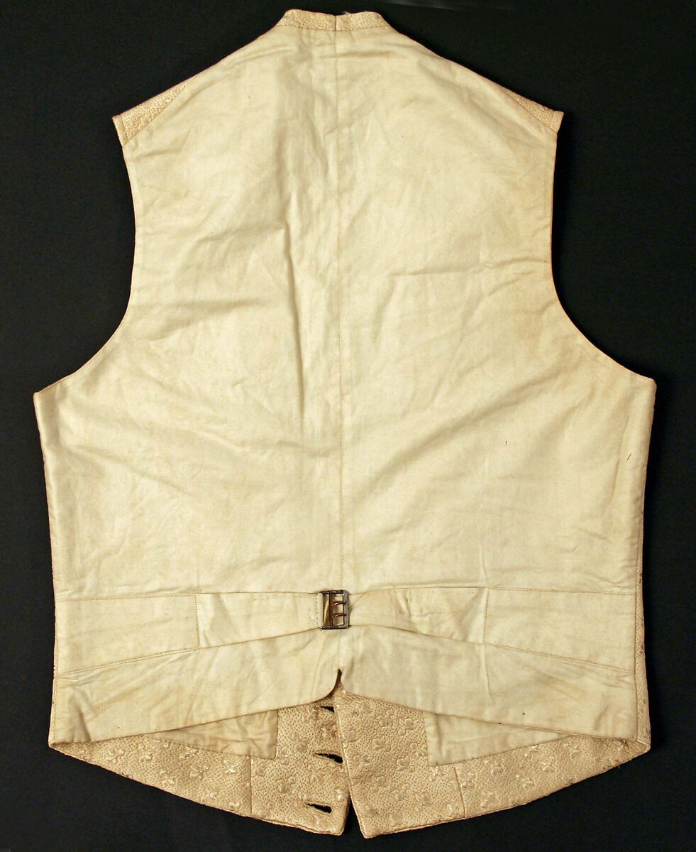 Wedding vest, silk, cotton, American