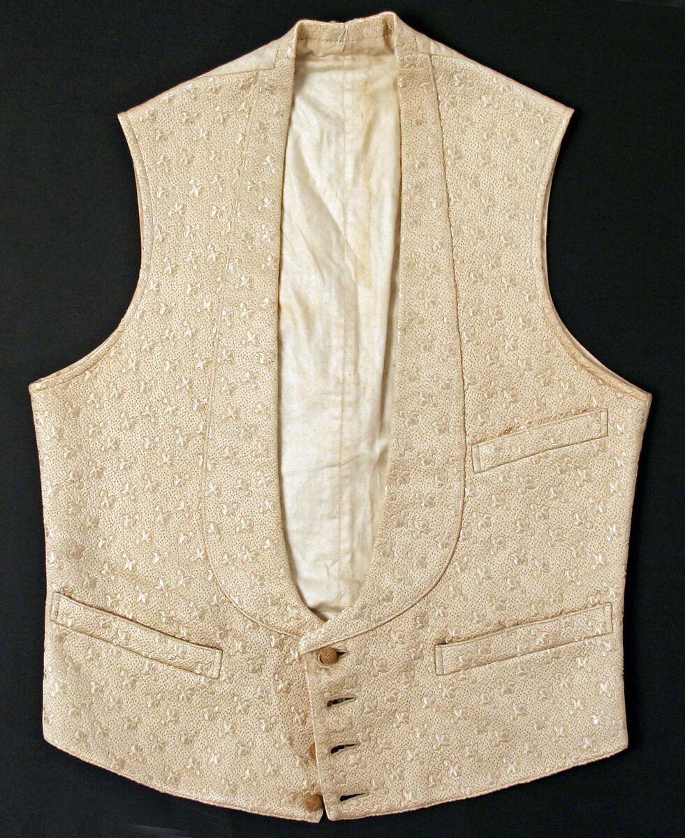 Wedding vest, silk, cotton, American 