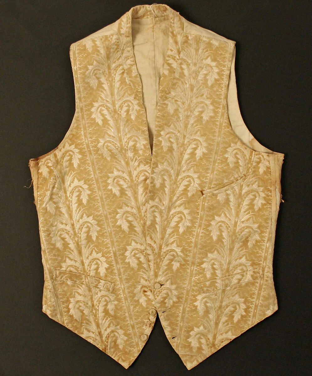 Waistcoat, silk, American or European 