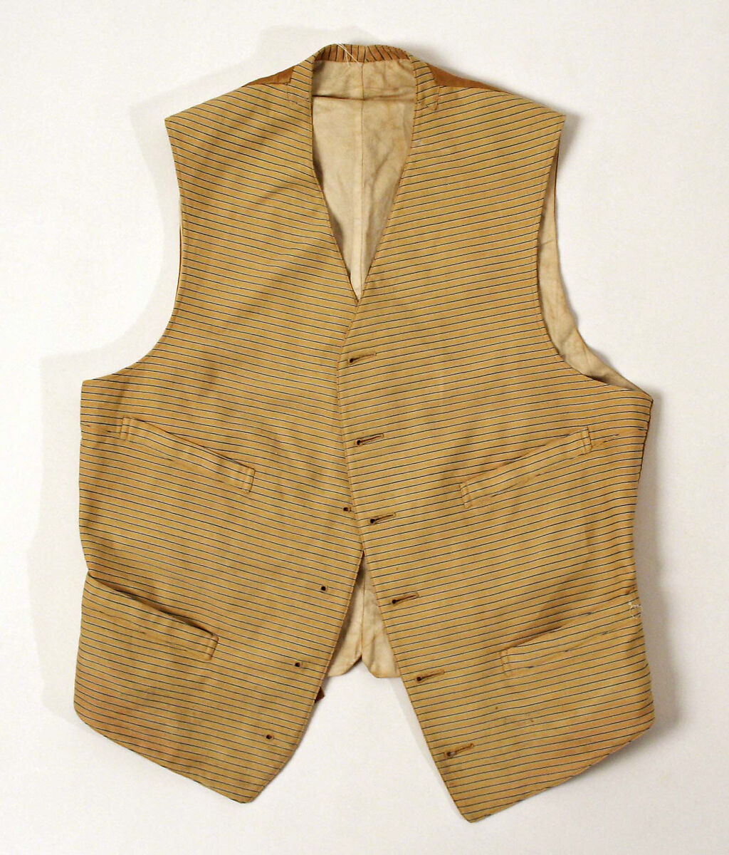 Waistcoat, wool, silk, probably American 