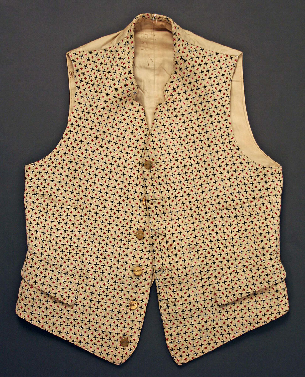 Hunting vest, wool, metal, American 