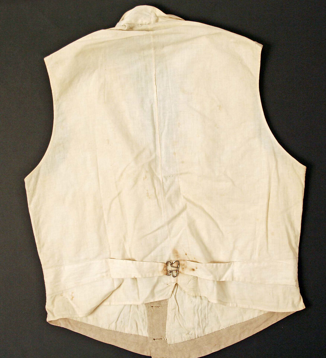 Vest, linen, cotton, American