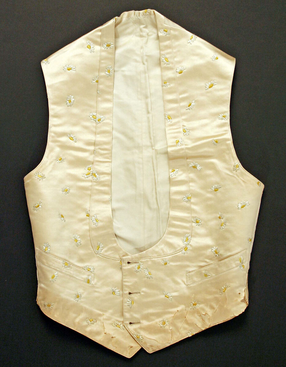 Vest, silk, probably American 
