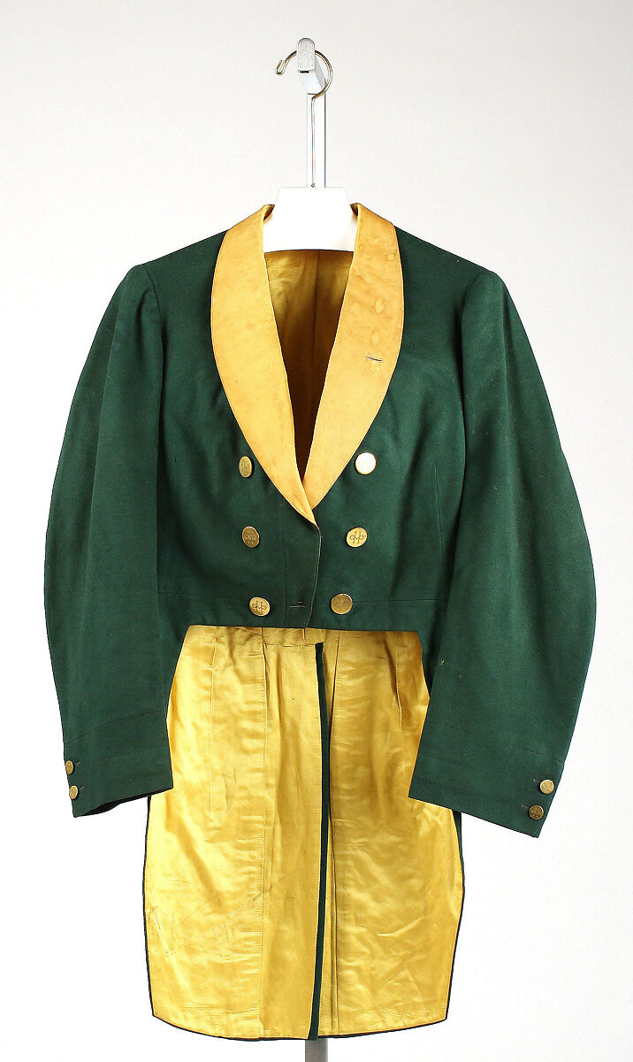 Hunting coat, John Patterson &amp; Co. (American, founded 1852), wool, silk, metal, American 