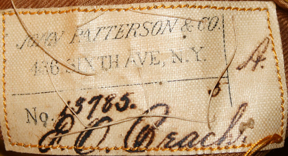 Hunting coat, John Patterson &amp; Co. (American, founded 1852), wool, silk, metal, American
