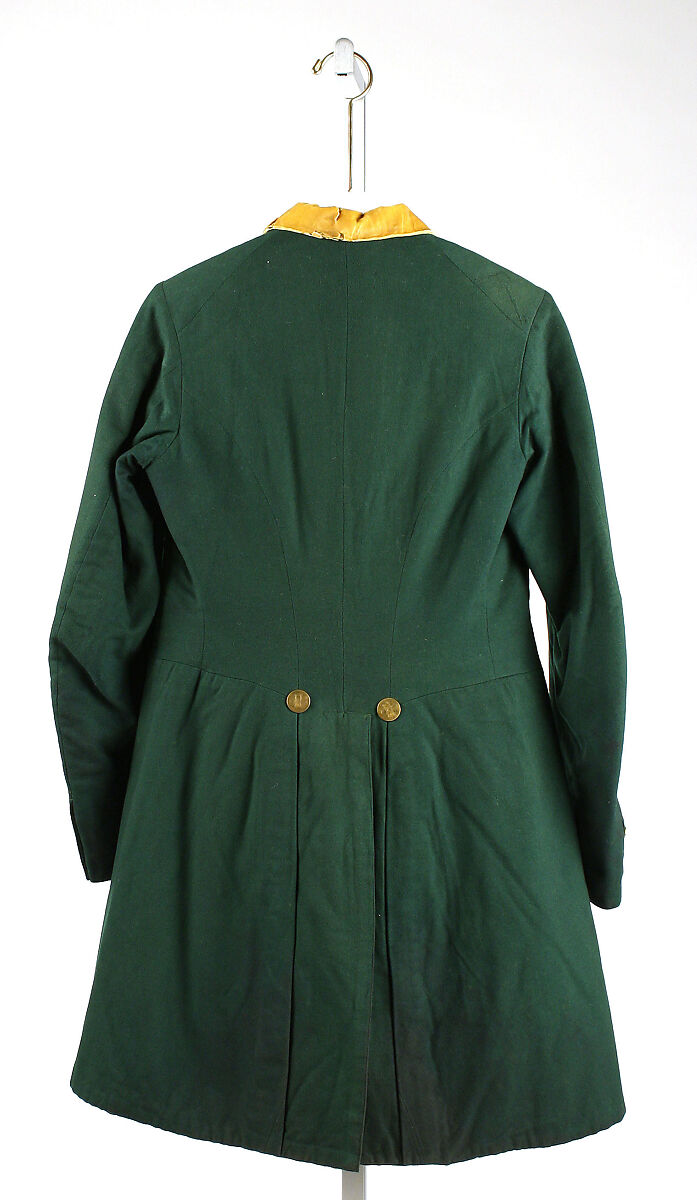 Hunting jacket, wool, silk, metal, American