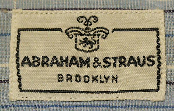 Shirt, Abraham &amp; Straus, cotton, American