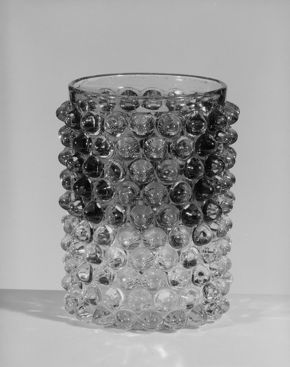 Tumbler, Probably Hobbs, Brockunier and Company (1863–1891), Pressed colorless and cranberry glass, American 