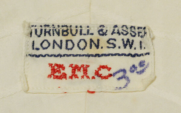 Shirt, Turnbull &amp; Asser (British, founded 1885), cotton, British