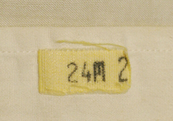 Evening shirt, cotton, American