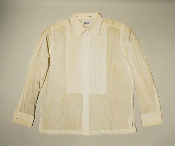 Evening shirt, Bergdorf Goodman (American, founded 1899), cotton, American 