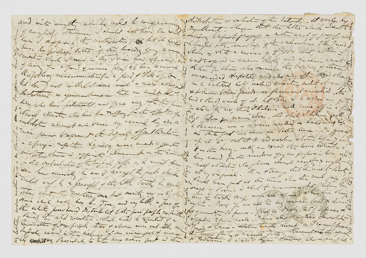 Letter sent "Par Ballon Monte" to the Earl of Ducie, from "I.W."
