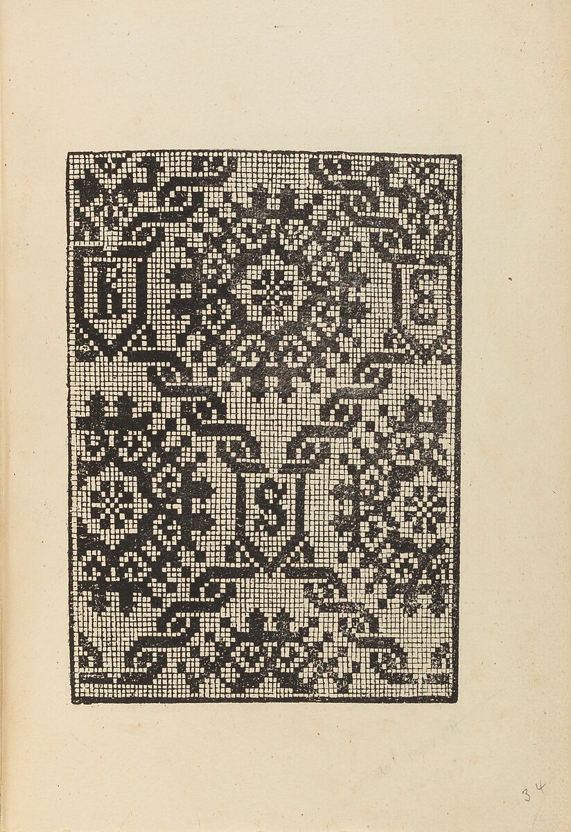 Gli universali dei belli recami antichi, e moderni, ne i quali un pellegrino ingegno si di huomo come di donna, potra in questa nostra età con l'ago vertuosamente esercitarsi. Non anchora da alcuni altri dati in luce, 1537, Nicolò Zoppino (Italian, Ferrara 1478/80–1544 Venice) 