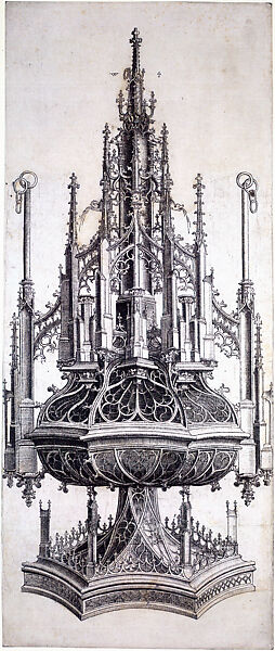 Design for a Censer, Master W with Key  Netherlandish, Engraving