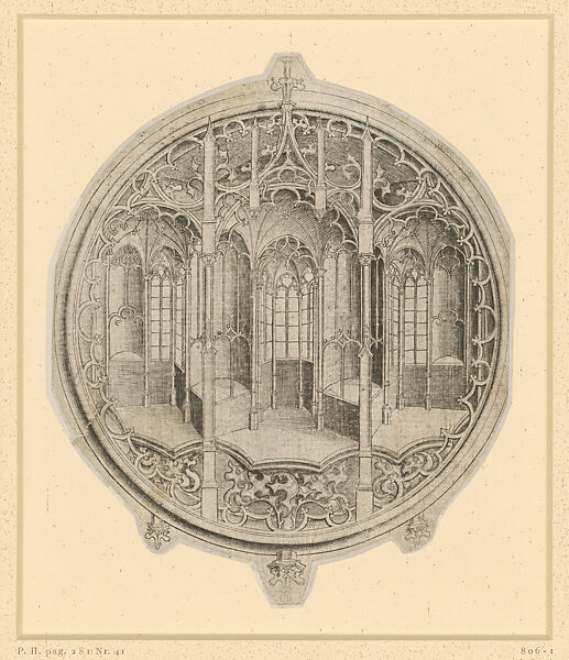 Design for a Morse, Master W with Key  Netherlandish, Engraving