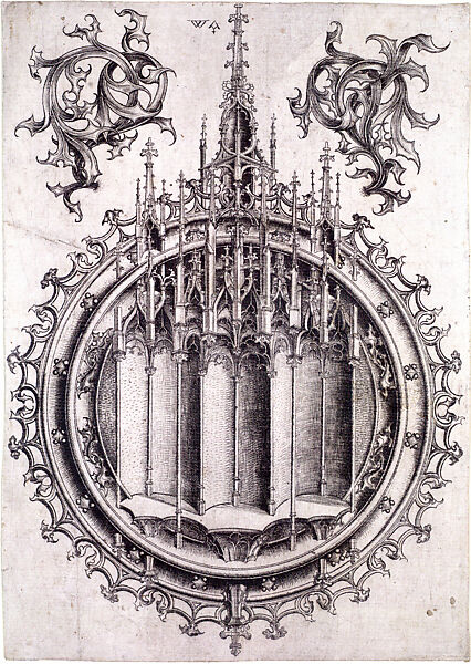 Design for a Morse, Master W with Key  Netherlandish, Engraving