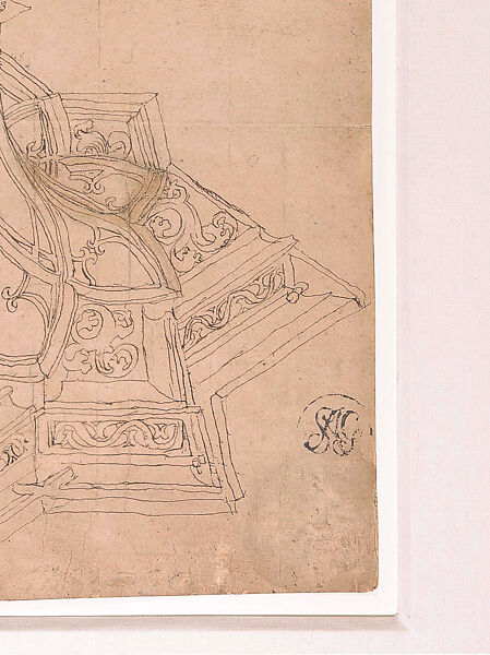 Design for a Monstrance, Jörg Seld (German, ca. 1448–1527), Pen and brown ink on paper