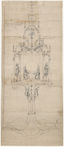 Design for a Tower Monstrance, Jörg Syrlin the Younger, Pen and black ink on paper