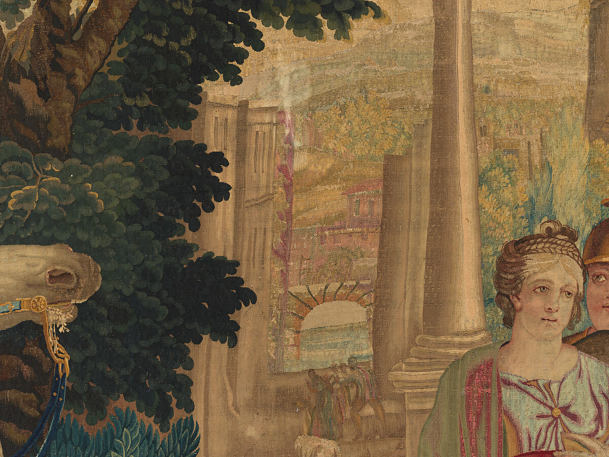 Tancred Frees Herminia, from The Story of Tancred and Clorinda, Michel Corneille the Elder (French, Orléans 1602–1664 Paris), Wool and silk, 8 warps per cm., French, Paris