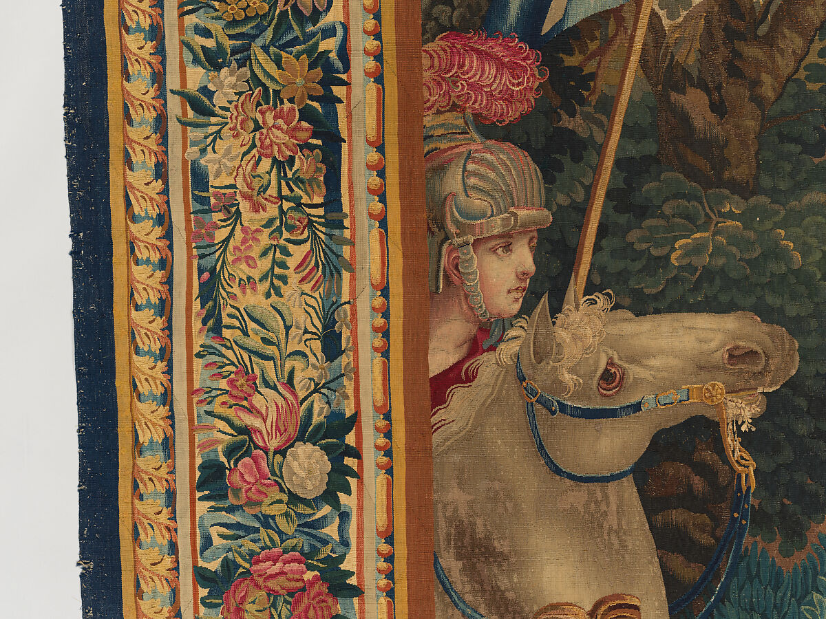 Tancred Frees Herminia, from The Story of Tancred and Clorinda, Michel Corneille the Elder (French, Orléans 1602–1664 Paris), Wool and silk, 8 warps per cm., French, Paris