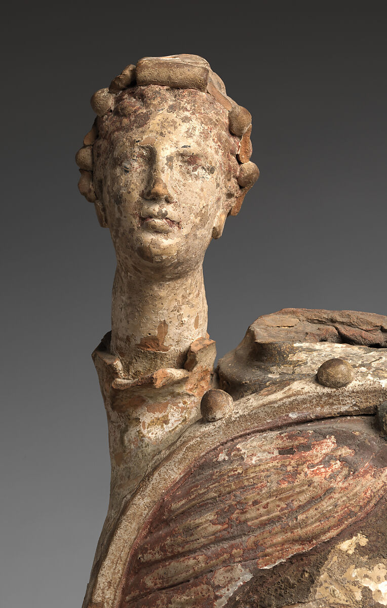 Polychrome terracotta head vase, Terracotta, Canosan, Puglia