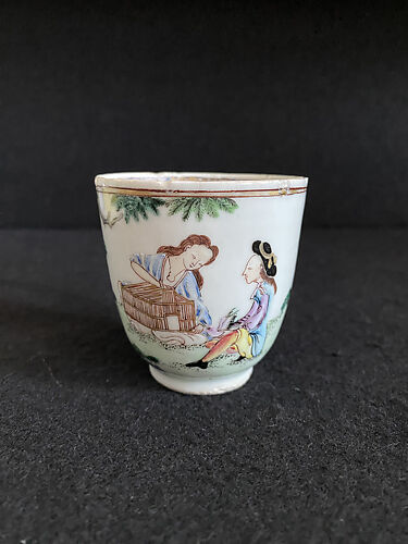 Cup with two figures and birdcage