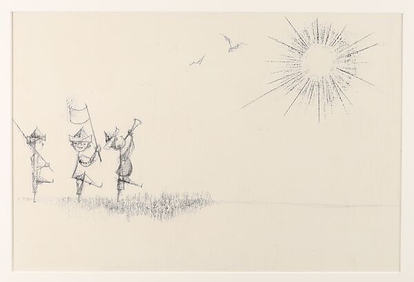 The Parade, Si Lewen (American, Lublin, Poland 1918–2016), Manufactured charcoal, pencil, crayon, ink, scratching, and hand applied gesso on paperboard
